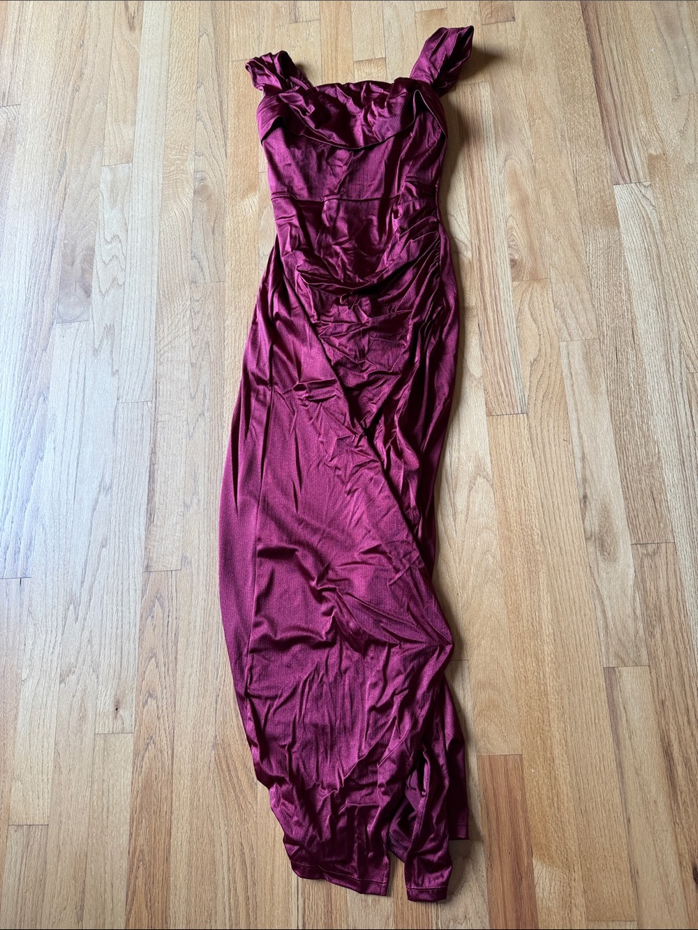 Burgundy Dress with built in shapewear